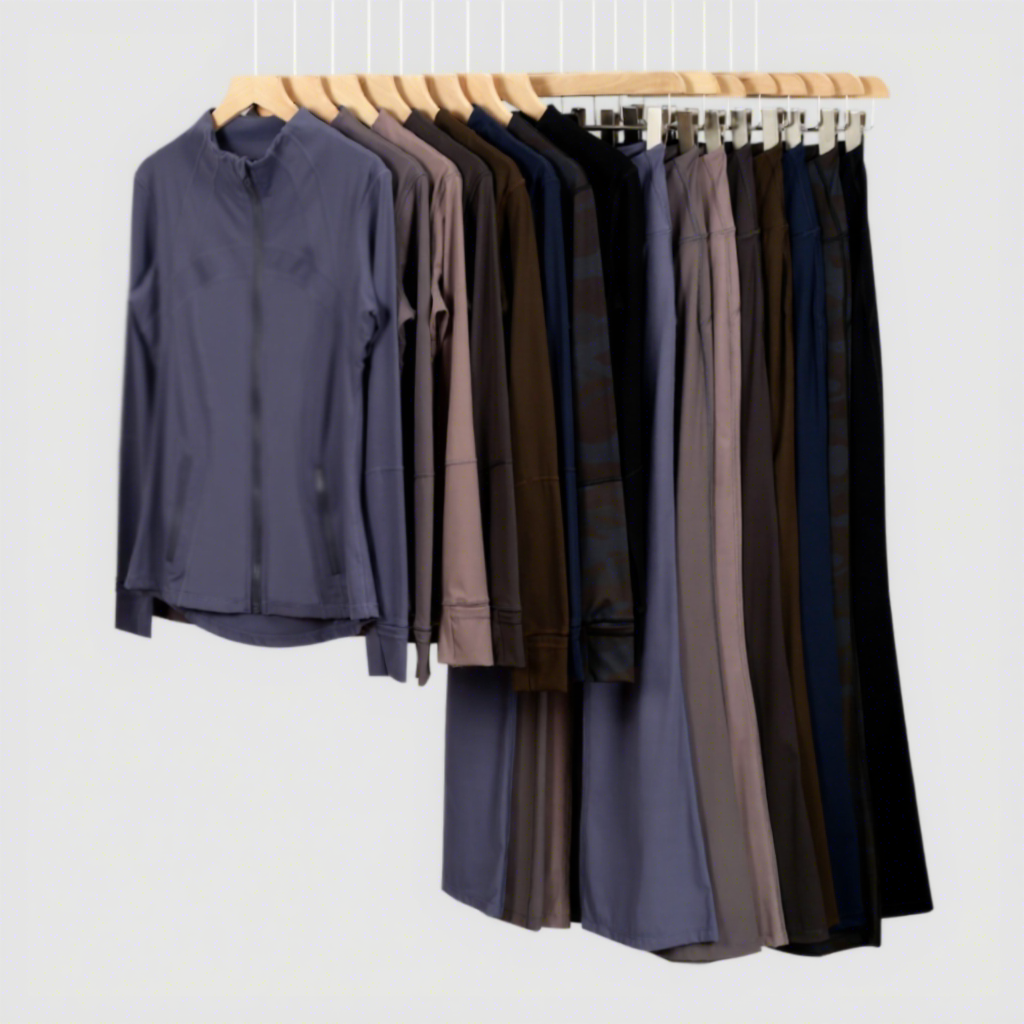 Dark Grey-Horn collar jacket set