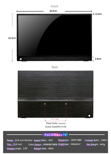 Nouveauté Moniteur de jeu portable 15,6 pouces pour ordinateur portable PS4 Switch avec port USB C Résolution 1920*1080 - Product Image 3