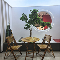 Chaise pliante rétro en bambou et rotin, portable pour le rangement, chaise pour mariage et banquet, ensemble de chaises pour table de salle à manger, maison et cour.