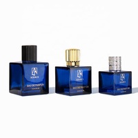 Flacon de parfum en verre vide de luxe, carré, 30 ml, 50 ml, 100 ml, flacon de parfum vaporisateur avec bouchon doré, logo personnalisé, flacon de parfum en verre
