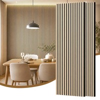 Panneau décoratif insonorisant en bois à grille décorative, doublé de feutre polyester, pour murs intérieurs - Vente en gros