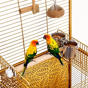 Grande cage à oiseaux en métal, type villa, à 3 niveaux, avec conception anti-évasion pour perroquets, calops et pinsons - Fournitures pour animaux de compagnie - Product Image 3