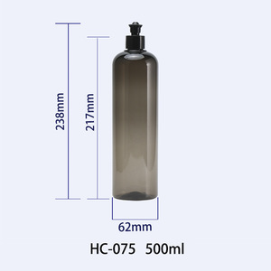 <b>Plastic</b> Bottle 500ml Pet Cylinder Flip Top Cap For Household Products General <b>Packaging</b> HC-075 - Product Image 3