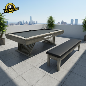 <span class=keywords><strong>Table</strong></span> de <span class=keywords><strong>billard</strong></span> en bois au design moderne la plus populaire, personnalisable pour l'extérieur, 3 en 1, avec pieds en acier et bancs de tennis pour la famille - Product Image 5