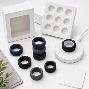 เคสซิลิโคน Oura Ring 5/4 Galaxy Ring RingConn Ultrahuman สีเข้ม ป้องกันสมาร์ทริง ชาร์จได้โดยไม่ต้องถอดออก - Product Image 1