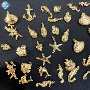 Dijes de Bikini con Forma de Concha de Vieira 3D de Doble Cara, en Tono Dorado, con Estrella de Mar y Cupido, para Trajes de Baño, para Chicas Playeras - Product Image 1