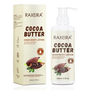 OEM Organic Cocoa Butter Hand Body Lotion Private Label Natural Moisturizing And Smoothing Whitening Body Lotion For Black Skin