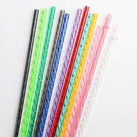 Pailles colorées en PETG, réutilisables, en plastique rigide, spirales, pailles à boire en plastique, pailles réutilisables en spirale cristalline – Offre Spéciale