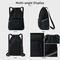 Sac à dos étanche à cordon de serrage pour football, avec séparation humide/sec, sac de sport et de plage à cordon de serrage