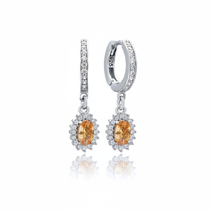 Pendientes colgantes de piedra de citrino, joyería de plata de ley 925 turca, estilo diamante elegante, venta al por mayor - Product Image 2
