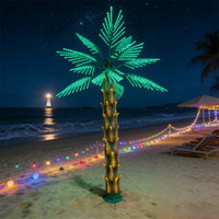 Vente en gros de palmiers artificiels tropicaux LED pour l'extérieur, imperméables IP65, 10 m, avec feuilles en plastique vert, 3 m