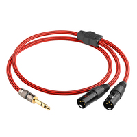 Câble audio Hifi 6,5 mm TRS vers double XLR mâle/femelle avec fiche audio en cuivre pur plaqué or pour mixeur, décodeur, amplificateur 6,5 XLR