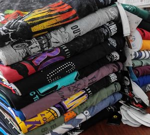 T-shirt en coton imprimé pour homme – Vente en gros, streetwear décontracté, respirant, anti-boulochage – Lot de t-shirts en coton d'occasion pour homme - Product Image 1