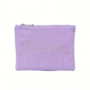 Petite trousse de maquillage en toile de coton avec fermeture éclair, couleur PET personnalisable, pour voyage, sublimation, style féminin, logo inclus - Product Image 3