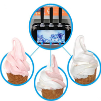 Machine à glace molle SURRI USA en acier inoxydable, sans glace pilée, pour la préparation de glaces au lait/yaourt/chocolat, 3 saveurs, facile à utiliser, nouvelle version.