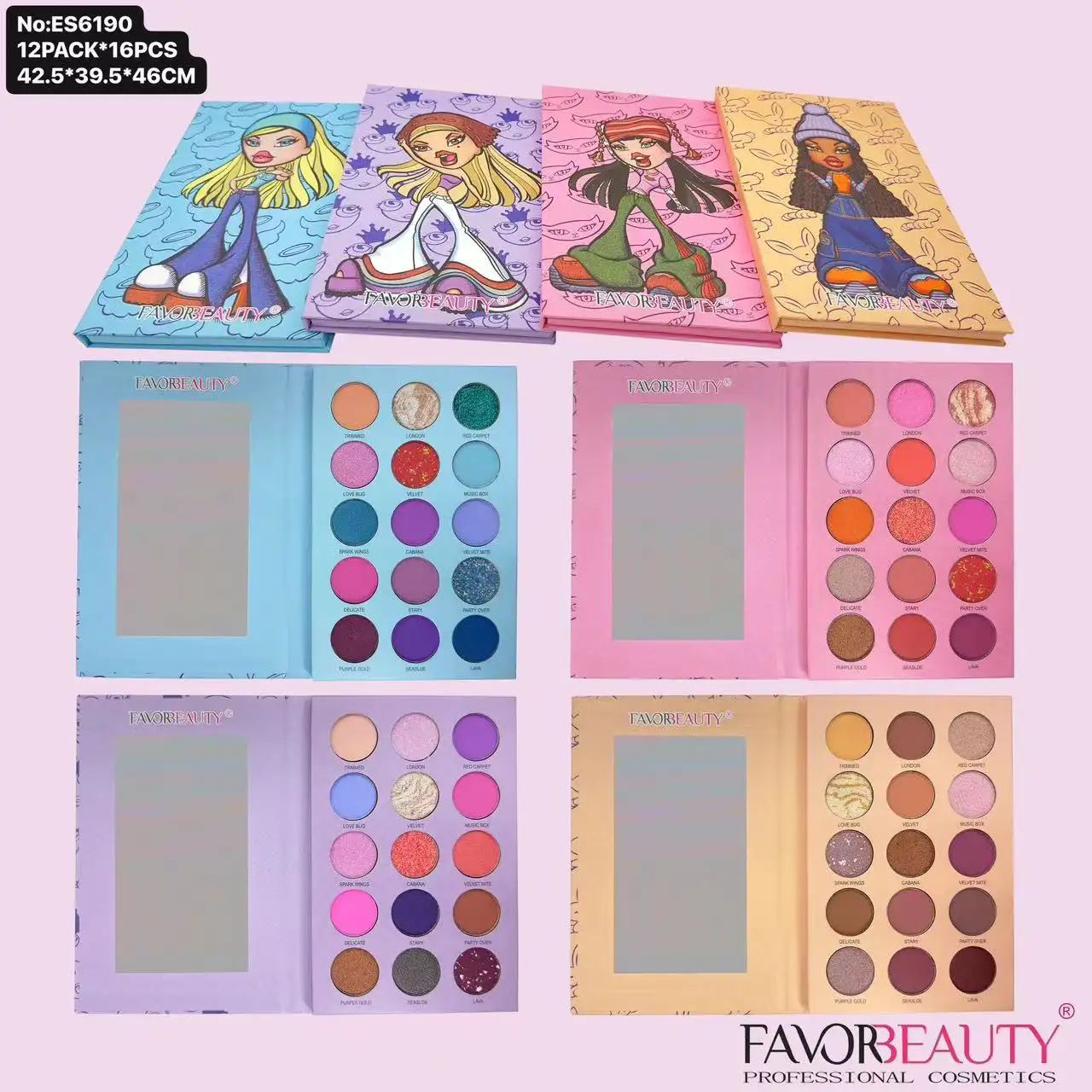 Favorbeauty Factory bratz girl 2023 Nouvelle arrivée 18 couleurs Palette d'ombres à paupières Longue durée haute pigmentation fard à paupières sombra de ojos