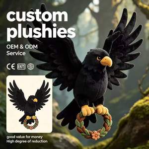 Peluche Corbeau Super Douce avec Rembourrage en Coton PP, Jouet Anti-Stress, Cadeau d'Anniversaire pour Enfants et Adultes - Product Image 1