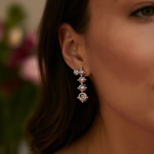 Pendientes colgantes Nancy Fashion, chapados en oro blanco, con cristales de imitación, geométricos, clásicos, para fiesta, joyería para mujer - Product Image 2