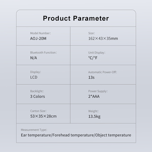 Thermomètre numérique infrarouge 3-en-1 approuvé MDR pour oreille et front, enfants et adultes, écran LCD, garantie 12 mois, classe <span class=keywords><strong>AOJ</strong></span> - Product Image 6