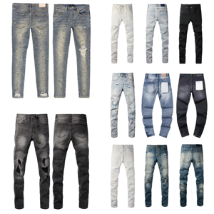 Dropshipping <b>Men's</b> Slim Straight Jeans Pants High Quality Hip Hop <b>Stretch</b> Ripped Denim Mid Waist Y2k Streetwear Trouser for <b>Men</b> - Product Image 1