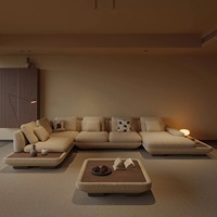 Meubles de salon, canapé sectionnel en forme de U, grand canapé sectionnel moderne en tissu, canapé d'angle avec chaise longue, ensemble de meubles
