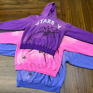 Streetwear personnalisé de diverses couleurs pull à capuche sans cordon de serrage sweats à capuche pour hommes délavés à l'acide - Product Image 4