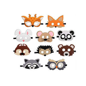 Maschera di feltro animale 24 pz IN 1 SET mascherina per vestire COSTUME finta gioco maschera per bambini - Product Image 3