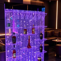 Fontaine à bulles d'eau en acrylique sur pied sur mesure de grande taille avec éclairage LED, design moderne, panneau mural à bulles toutes saisons