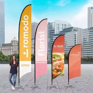 Custom Logo Outdoor Advertising Beach <b>Flags</b> Feather Teardrop Banners Polyester Material for Events - Product Image 2
