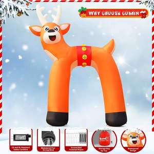 Vente en gros COMIN 14 pieds arche de renne gonflable LED intégrées décorations de jardin de pelouse de cour de noël décorations de fête - Product Image 3