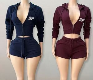 Conjunto Deportivo de Dos Piezas Personalizado para Mujer, Sudadera con Cierre de Cremallera y Pantalones Deportivos para Otoño - Product Image 3