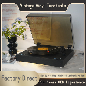 Tr113 thấp moq tùy chỉnh OEM ODM 33 45 78 vòng/phút cổ điển Hi-Fi Stereo lớn Platter bàn xoay Vinyl Máy nghe nhạc với xây dựng trong loa - Product Image 2