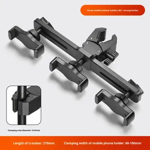 Điện thoại phát trực tiếp đứng ba vị trí kép mạnh mẽ kẹp chân máy Phụ kiện Selfie mở rộng Clip điền ánh sáng - Product Image 4