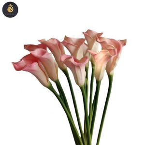 M271 boda decoración del hogar azul marino Calla lirios PU flores Real Touch seda Artificial Calla Lily flor suministros para floristería - Product Image 1