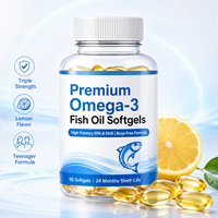 60 gélules d'huile de poisson aromatisées au citron, service OEM personnalisé pour l'équilibre de la nutrition quotidienne humaine
