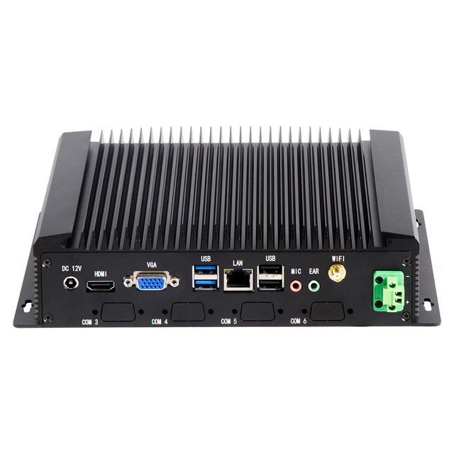 Industrial Fanless Mini PC with Intel CPU J6412 J4125 J1900 I3 I5 I7 Full Aluminium Case 9-36V DC 12V Input Optional WI-FI  LAN