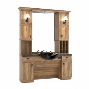 Station de coiffure moderne en bois MDF durable avec miroir, idéale pour salons de manucure, hôtels, ateliers, centres commerciaux – Fabriquée en Turquie - Product Image 2