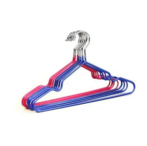 wholesale cheap colored plastic coating metal wire hanger for Laundry