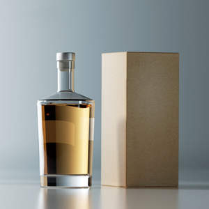 Personalizado 200Ml 375Ml 500Ml 750Ml 1000Ml Transparente Redondo Vacío Flint Glass Licor Vino <span class=keywords><strong>Whisky</strong></span> Vodka Tequila Botella Con Tapa De Corcho - Product Image 1