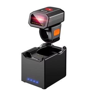 Eyoyo Escáner de Código de Barras de Anillo Láser 1D, Dispositivo Inalámbrico con Bluetooth, Diseño de Base de Carga <span class=keywords><strong>USB</strong></span> para Logística, Largo Tiempo de Escaneo, 2 Unidades, 1 Unidad, 1 Unidad - Product Image 1