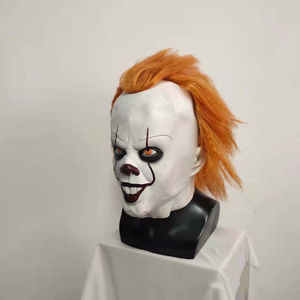 Halloween Đáng Sợ Chú Hề Mặt Nạ Cao Su Đáng Sợ Bên Trang Phục Prop Thực Tế Kinh Dị Joker Mặt Bìa Cho Cosplay Và Trò Đùa - Product Image 2