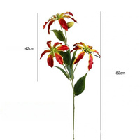 Großhandel künstliche herrliche Flamme Lily Gloriosa Superba Seiden blumen Hochzeit und Weihnachts dekoration zum Valentinstag
