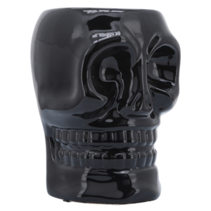 Vaso a forma di teschio in ceramica, finitura nera lucida, per decorare la casa, soggiorno, camera da letto, ufficio - Product Image 3