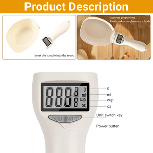 Báscula Digital para Comida <span class=keywords><strong>de</strong></span> Perros y Gatos con Pantalla LCD <span class=keywords><strong>de</strong></span> 800g/1g, Funciona con Batería, Tazas Medidoras <span class=keywords><strong>de</strong></span> Plástico para Cocina, Cuchara con Función <span class=keywords><strong>de</strong></span> Tara Automática, 280ml <span class=keywords><strong>de</strong></span> Capacidad - Product Image 3