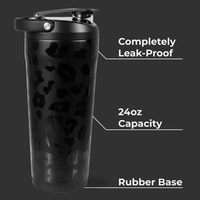 24 Oz Paslanmaz Çelik Shaker Yalıtımlı Sızdırmaz BPA İçermeyen Sessiz Karıştırma Izgaralı Premium Fitness Spor Şişesi Parti 6-12 Saat Termal