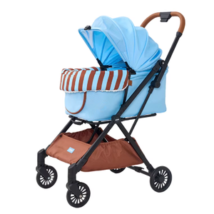 Chariot pliable pour animaux de compagnie JXB à 4 roues, écologique, en fer et lin, avec patchwork de couleurs contrastées, pour chiens et chats - Product Image 3