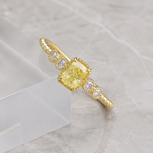 Anello con design geometrico quadrato Anello da dito in stile elegante per donna - Product Image 6