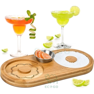 Margarita sel Rimmer bambou barman outil 304 acier inoxydable citron plaque sucre sel boîte épices conteneur - Product Image 1