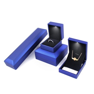 Luxury Jewelry Box Packaging <b>Large</b> Necklace Box for <b>Rings</b> with LED Custom logo Jewelry Box Royal Blue Championship <b>Ring</b> LED Box - Product Image 4