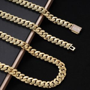 Bracciale Cubano da <span class=keywords><strong>Uomo</strong></span> Placcato Oro 14k 18k per Uso Quotidiano, 8-22mm, in Ottone <span class=keywords><strong>e</strong></span> Zirconi, Catena Miami Cuban Link, Gioielleria Fine - Product Image 5